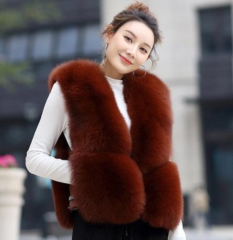ZDFURS* real fur fox fur coat  design ladies winter really fox fur coat detachable real fur coat women short fur vest waistcoats