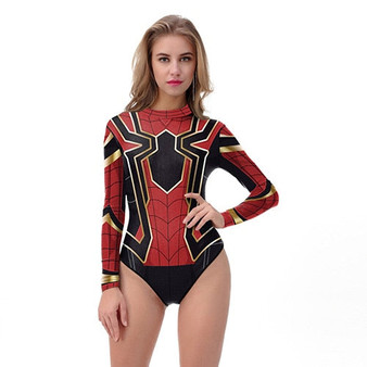2019 One Piece Suit Swimsuit Sexy Swimwear Women 3D Printing  Long Sleeve Zippered Bathing Suit Women plus Maillot De Bain Femm