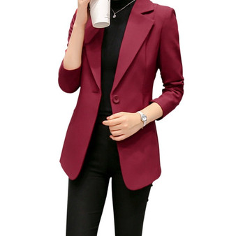 2018 New Fashion Women Solid Slim Blazers Fashion Autumn Fashion Single Button Blazer Femenino Ladies Blazers