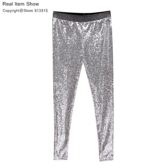 Colysmo Sequin Trousers Women Sparkle Metallic Pants Women Sequin Pants Skinny Woman Trousers Stretch Pencil Pants High Waist