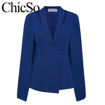 MissyChilli Fashion office ladies blue blazer Women bodycon elegant cape blazer coat feminino Autumn winter jacket blazer top
