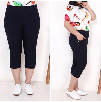 Women Capris Pants 2019 Plus Size Casual Capris For Women Slim Elastic Cotton Candy Capris Women Pants
