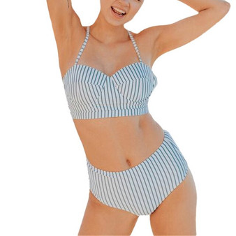 Women stripe Bikini Push-Up Pad Swimwear Bathing Swimsuit sex Beachwear Set two pieces Thin shoulder strap Beach badpak dames
