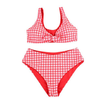 Women sexy Sling Plaid Print Bikini Set Push-Up Brazilian Swimwear Beachwear Swimsuit biquini cintura alta badpak dames