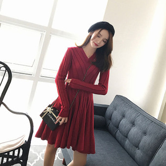 Big size women's fat mm winter clothing 2018 new skinny cover dress fat sister sweater knitted Bottom shirt