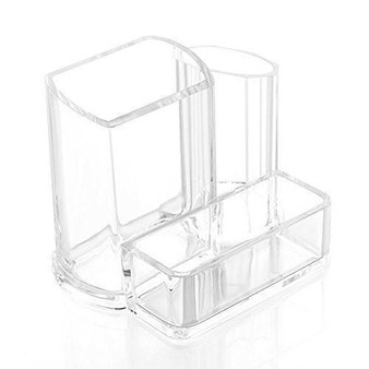 3 Display Clear Acrylic Desk Cosmetic Lipstick Brush Holder Makeup Storage Case