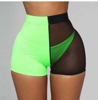 Spring And Summer UK Women Casual Mesh Running Matching Slim Shorts Gym Jogging Anti-lighting Hot Shorts New
