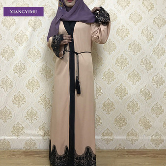 F8809 2019 Abaya Dubai Muslim Dress Kaftan Kimono Bangladesh Robe Musulmane