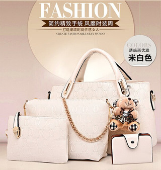 4 pieces set Embossed 2018 purses and handbags Ladies' PU leather shoulder bag 2018 designer bags famous brand women bags