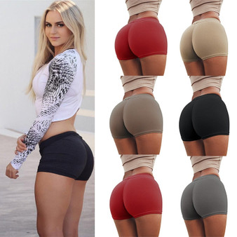 Sexy Yoga Shorts Women Sports Wear Fitness Short Pants Skinny Female Push Up Gym Clothing Solid Color Elastic Breathable Flex