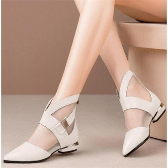 Women Ankle Boots 2019 Summer New Hollow Luxury High heels Woman Plus size Ladies Shoes Mesh Cool boot Female Shoe Botines Mujer