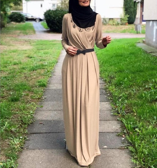 7colors Elegant Muslimah Pleated abaya Turkish Singapore full length Jilbab Dubai female Muslim Islamic dress wq1330 dropship