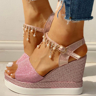 SARAIRIS high heels Leisure platform Fashion Chains summer sandals women's Wedges shoes female
