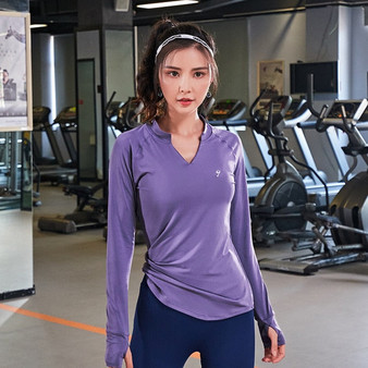 Gym Women's Sport Shirts Quick Dry Running workout T-shirt long Sleeve Fitness Clothes Tees & Tops  sportswear