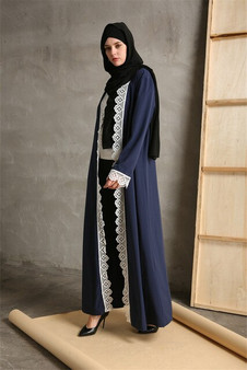 Women Kaftan Dubai Kimono Cardigan Hijab Dress Abayas Turkish Islamic Clothing Turkey Saudi Arabia Open Black Muslim Abaya
