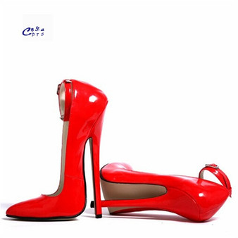 CDTS plus size:36-44 Spring Crossdresser high-heeled 18cm thin heels sexy shoes women's wedding/party Pointed Toe Buckle pumps