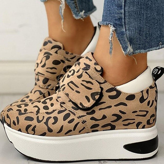 SARAIRIS Fashion 2020 INS Leopard Spring Shoes Woman flat platform hook&loop Leisure casual Shoes Women flats sneakers traniers