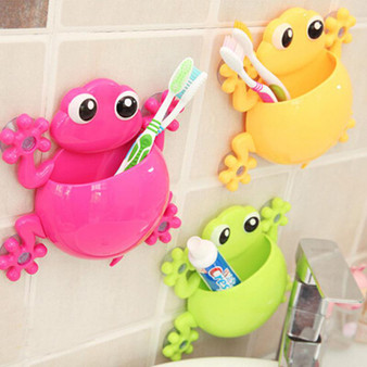 2016 Creative Bathroom Products Sets Cartoon Gecko Toothbrush Toothpaste Holder Wall Sucker Suction Hook Tooth Brush Holder