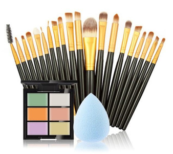 makeup brushes Set 6 Colors Concealer Palette maquiagem Puff 20 brushes Face Contour Cosmetic Make Up Tools Brushes for make-up