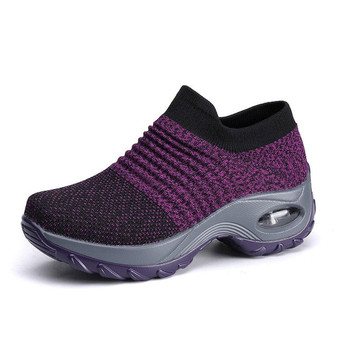 Women Sneakers Casual Shoes  2019 New Breathable Mesh Woman Shoes Convenient Slip-on Air Cushion Tenis Feminino