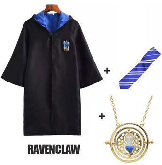 Cosplay Gryffindor Costume Potter Necklace Hermione School Uniform Ravenclaw Hufflepuff Slytherin Robe Scarf Haloween Costumes