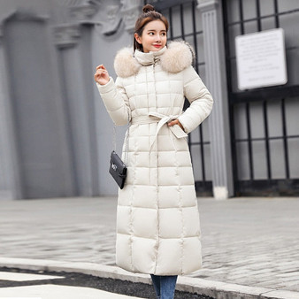 X-Long 2019 New Arrival Fashion Slim Women Winter Jacket Cotton Padded Warm Thicken Ladies Coat Long Coats Parka Womens Jackets