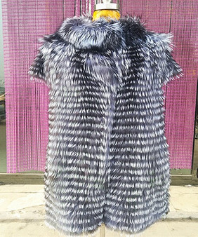 Leather grass woman coat pure natural fox fur vest coat winter fashion silver fox fur outdoor warm fur top Free shipping