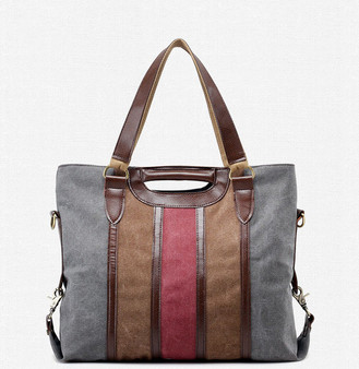 2019 Women Bag Canvas Handbag Messenger Bags Leather Shoulder Bag Stripe Crossbody Female Cotton Cloth handbags