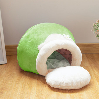 Winter Warm Cat Bed Plush Soft Portable Foldable Cute Cat House Cave Sleeping Bag Cushion Thickened Pet Bed Kittens Products
