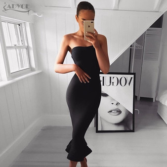 Adyce Summer Women Bandage Dress Vestidos Verano 2019 Sexy Sleeveless Strapless Club Dress Elegant Celebrity Party Runway Dress