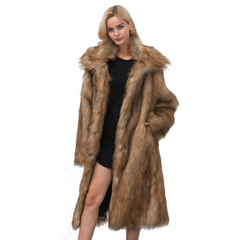 FLULU Casual Winter Coat Women 2018 Fashion Long Sleeve Jacket Coat Warm Loose Thick Lengthen Faux Fur Coat Outerwear Plus Size