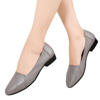 MUYANG MIE MIE Women Shoes Woman Genuine Leather Flat Shoes Female Casual Work Ballet Flats Women Flats Larger size ladies shoes