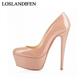 Sexy 14Cm High Heels Women Platform Pumps New Fashion Wedding Party Shoes Customize Red Bottoms Shoes Plus Size 35-42 NLK-A0042