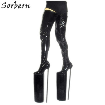 Extreme High Heel Crotch Thigh High Boot Women Metal Heels Ladies Shoes For Crossdressers Defiant Footwear Sexy Fetish Boots