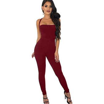 Sexy Bandage Backless Rompers Tights Female Jumpsuits For Women 2018 Overalls Plus Size Playsuit Casual Black One Piece Bodysuit