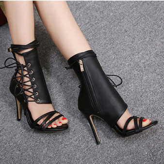 Roman Buckle Strap Shoes Women Sandals Sexy Sandals High Heels Woman Ankle Boots