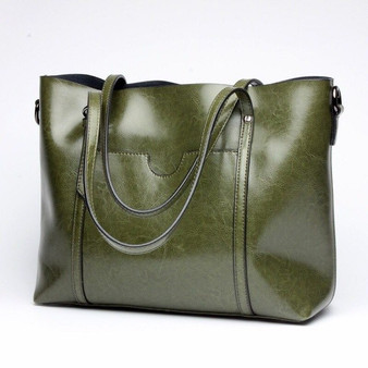 VEISK Brown Handbags Women Bags Designer Solid Women's Leather Handbags Big Casual Tote Bag Ladies Shoulder Bag Woman Double