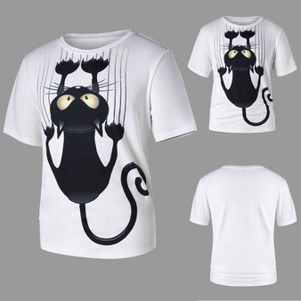 Funny Cat Pattern Short-Sleeved T-Shirt