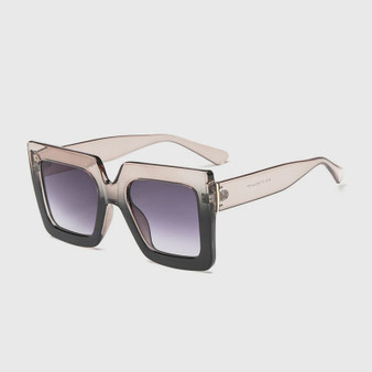 Vintage Square Sunglasses Women Black Pink Eyewear Clear for female Gradient Lens UV400 xx615