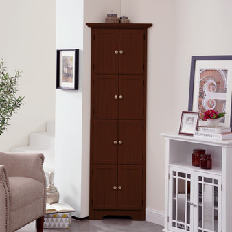 Circlelink Wood Storage Cabinets Collection 8 Door Shelf Corner Stand