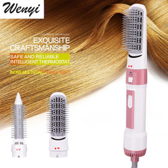 2 in 1 Hair Curler Brush Automatic Rotating Ionic Hair Brush Dryer Hair Curling Straightening Comb Set Iron
