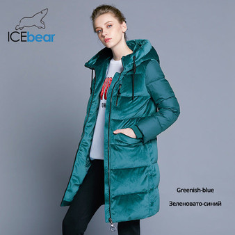ICEbear2018 new high quality winter velvet jacket thick warm women's parka clothing fashion casual women's brand coat GWD18080