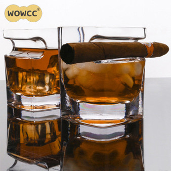 Creative Whisky Wine Cigar Cigarette Crystal Drinking Imported Wine Liquor Juice Cup Thickening Glasses Square Cup