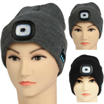 Winter Beanie Hat Wireless Bluetooth V5.0 Smart Cap Headphone Headset With 4 LED Light Handfree Music Headphone New