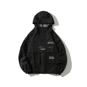 Dark Cargo Multi-pocket Windbreaker