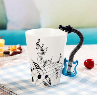 Music Violin Style Guitar Ceramic Mug