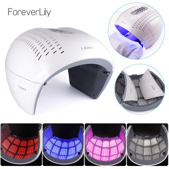 Round Foldable 4 Color PDT LED Photon Light Therapy Facial Mask Skin Rejuvenation  Acne Remover Anti Wrinkle Beauty Equipment