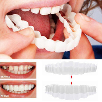 1Set Upper & Lower Teeth Simulation Brace Whitening Comfortable Whitening Cover Teeth Smile Teeth Veneers Instant Dentistry