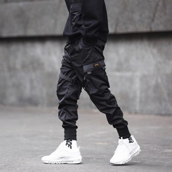 Men's black street cargo pants