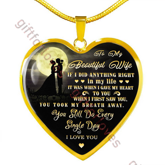 to my wife necklace, birthday gift for wife, valentine gift for wife, wife heart necklace, husband and wife necklace, special gift for wife, luxury necklace for your wife 146whg
